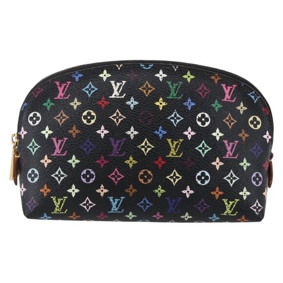 LOUIS VUITTON Multicolor Pochette Cosmetic Pouch Black M47355 LV Auth 146125 - Picture 12 of 15